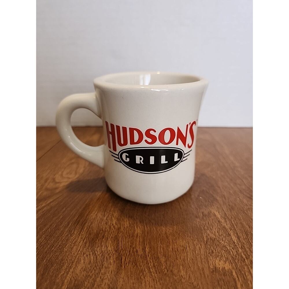 Vintage Hudson’s Grill Diner Coffee Mug Thick Walled Ceramic Restaurant Ware